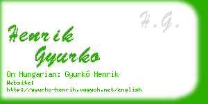 henrik gyurko business card